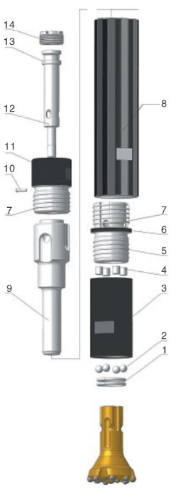 Погружной пневмоударник 110P-3.2KW(Bayonet)