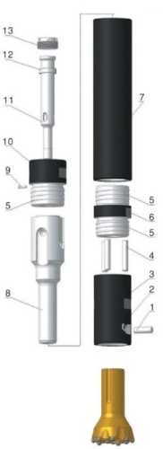 Погружной пневмоударник 140P-4.5KW(Bayonet)